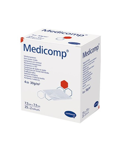 Медикомп Стерилни абсорбиращи компреси 7,5 x 7,5см 2x25 броя