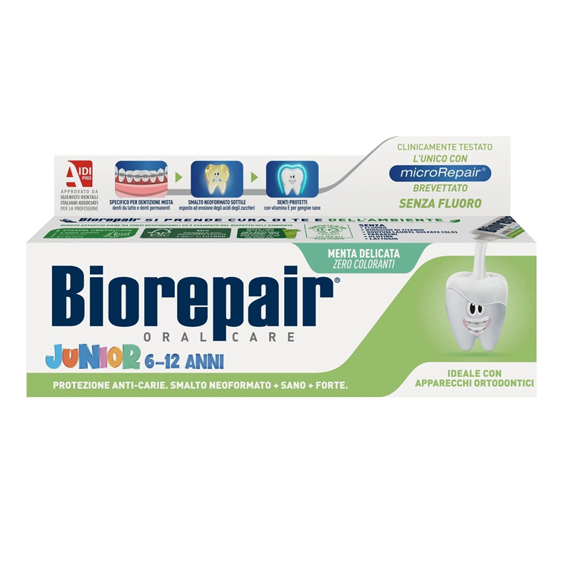 Biorepair Junior 6-12 Mint детска паста за зъби 6-12 години 75 мл