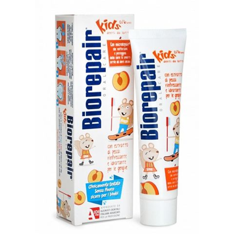 Biorepair Junior детска паста за зъби с вкус на праскова 0-6 години 50 мл