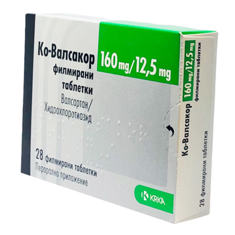 КО-ВАЛСАКОР ТАБЛ.160МГ/12,5МГ Х 28