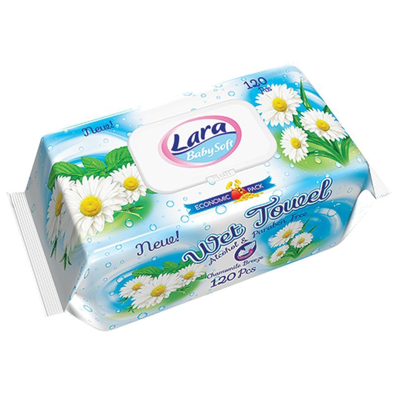 Lara Family влажни кърпи с екстракт от лайка 120 бр