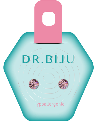 Dr. Biju Xirius Хипоалергенни обеци Light Rose 5.3 мм