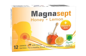 Магнасепт Мед и Лимон, Magnasept Honey + Lemon 12 пастила