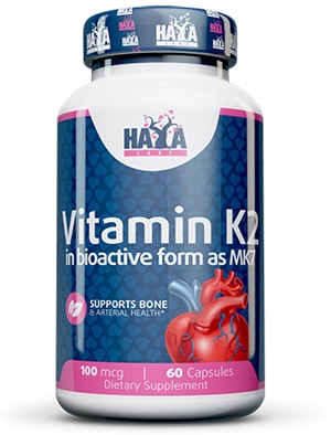 Витамин К 2 - Mk7, Vitamin K2-Mk7 100 мкг 60 капсули Хая Лабс