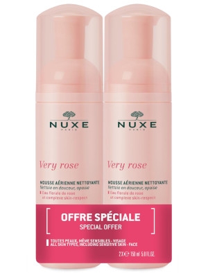 Nuxe Very Rose нежна почистваща пяна 150 мл 1+1 промо пакет