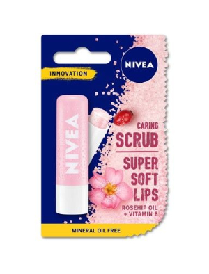 Nivea Scrub, балсам пилинг за устни с шипка 4,8 гр.