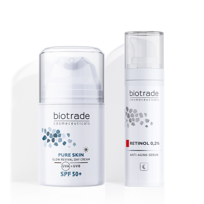 Biotrade Серум против бръчки с ретинол 0,2 % 30 мл + Pure Skin Озаряващ дневен крем SPF50+ 50 мл