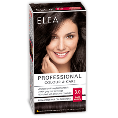 Боя за коса Elea Professional colour and care № 3/0 Тъмно кафяв