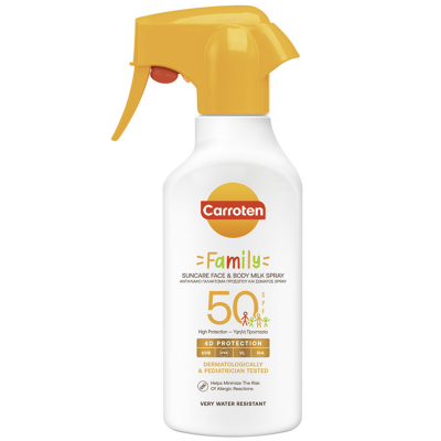 Carroten Family Слънцезащитно мляко за лице и тяло спрей SPF50 270 мл
