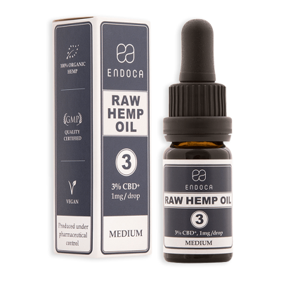Endoca Raw Hemp Oil Drops 3% Сурово конопено масло на капки 10 мл