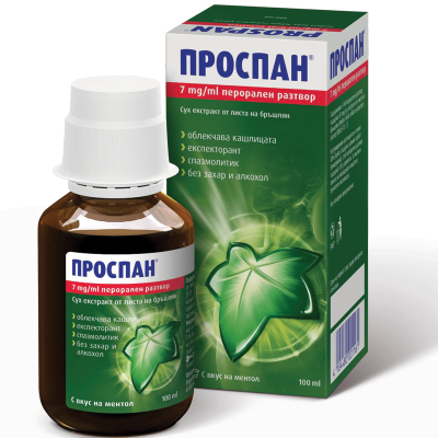 Проспан 7 mg/ml перорален разтвор 100 мл с вкус на ментол