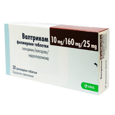 ВАЛТРИКОМ ТАБЛ. 10МГ/160МГ/25МГ Х 30