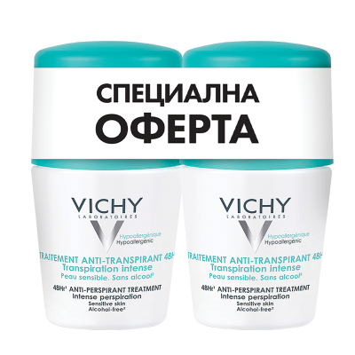 Vichy рол-он дезодорант против изпотяване с парфюм 2 бр х 50 мл
