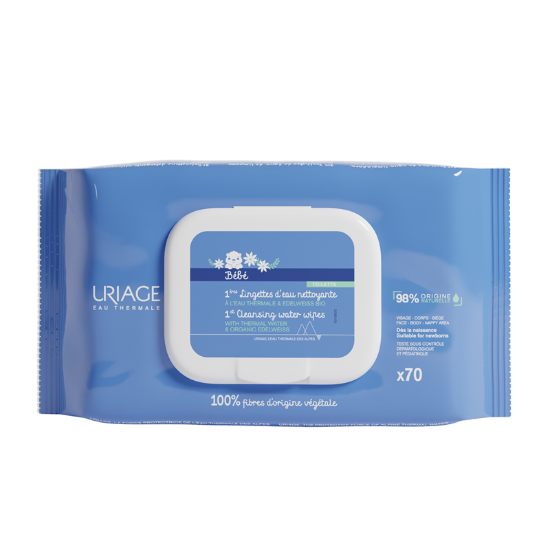 Uriage Bebe 1er почистващи влажни кърпи 70 бр