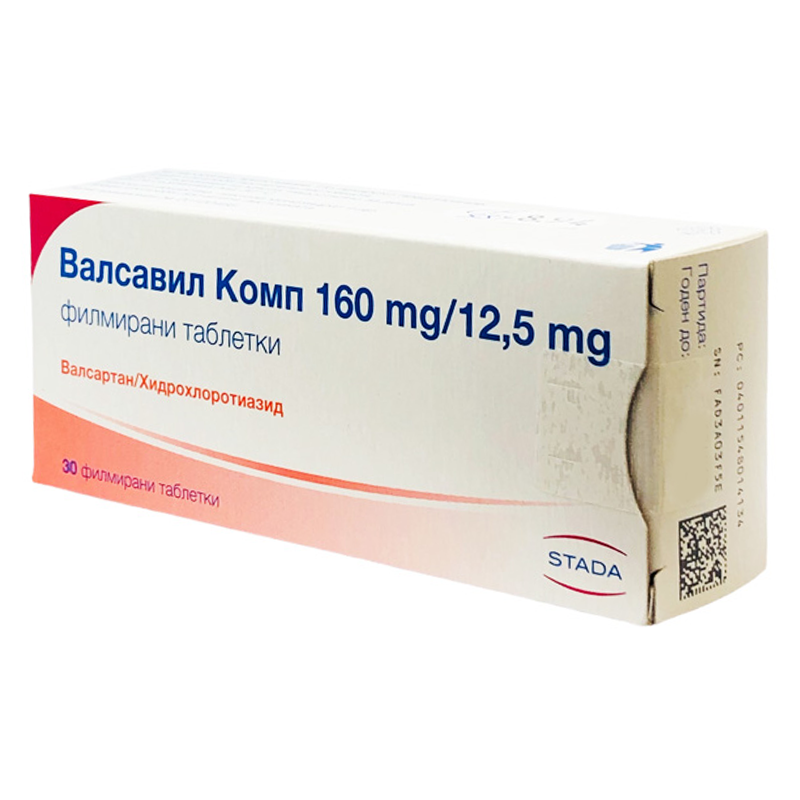 ВАЛСАВИЛ КОМП ТАБЛ.160МГ/12,5МГ Х 30