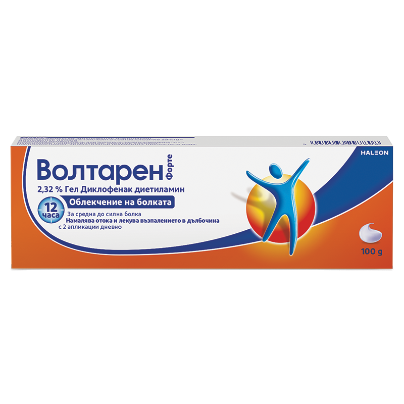 Волтарен Форте 2,32% гел 100 гр при оток и възпаление