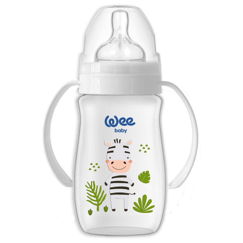 Wee Baby Safari PP Шише за хранене с дръжки 250 мл
